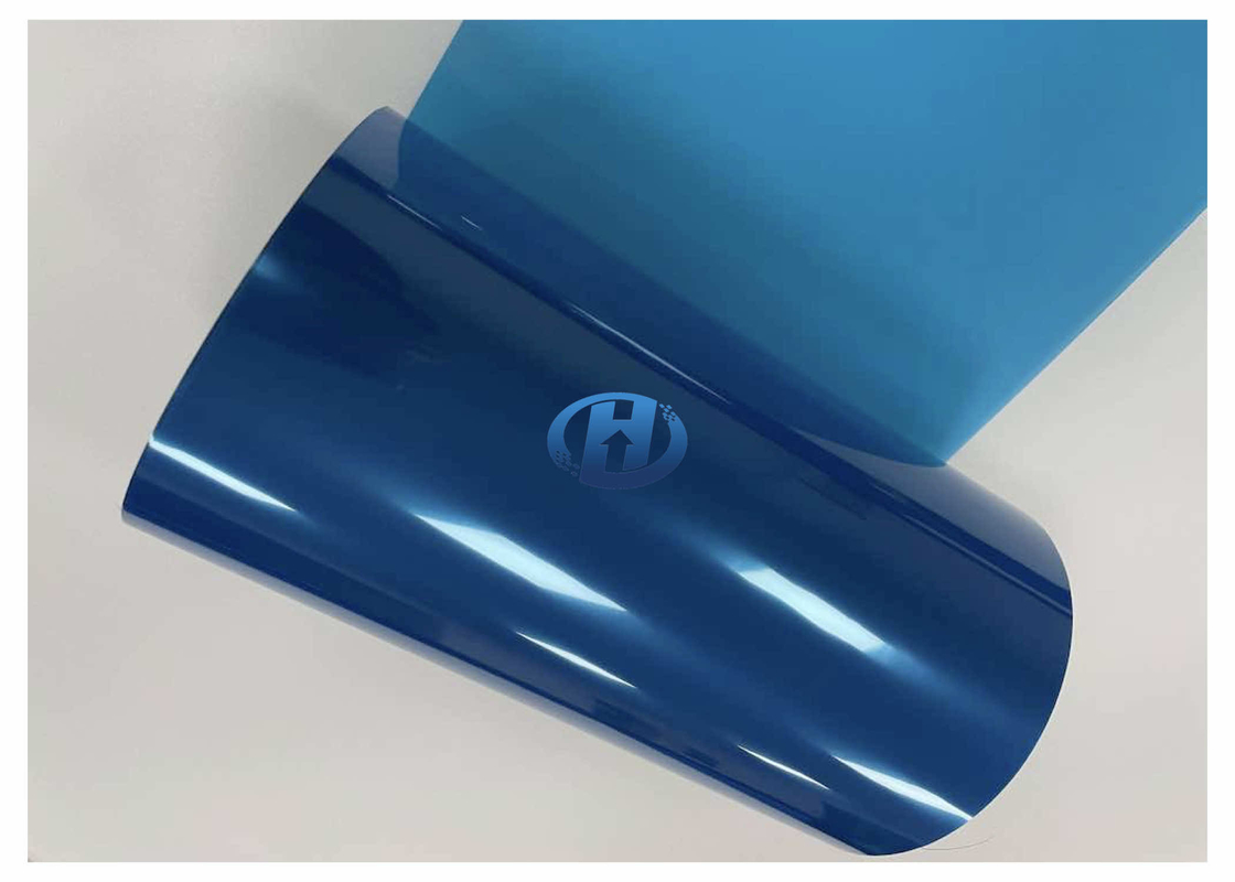 50μm Blue PET Silicone Release Film Single Side UV Cured Excellent Properties in Release force and Subsequent Adhesion