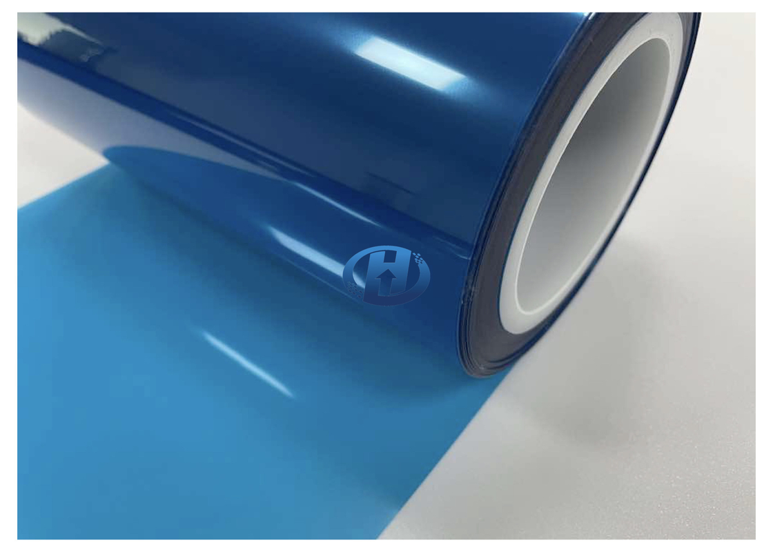 50μm Blue PET Silicone Release Film Single Side UV Cured Excellent Properties in Release force and Subsequent Adhesion