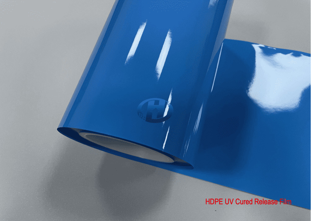 200 μm Blue HDPE Film UV Cured Silicone Coating Film Without Silicone Transfer No Residuals